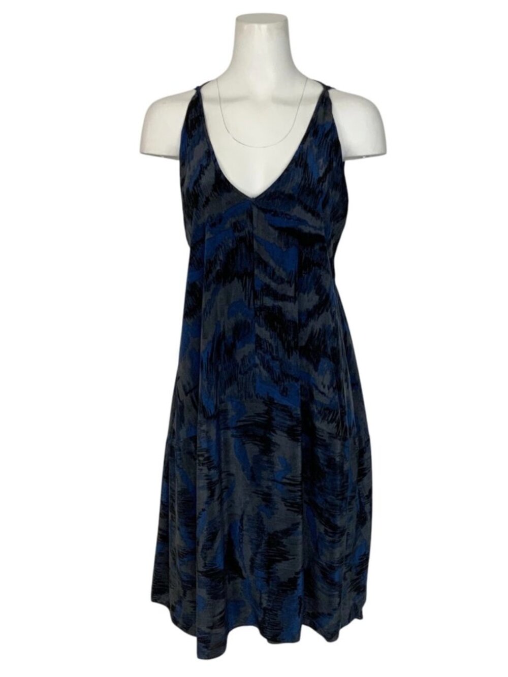 Marc By Marc Jacob Silk Dress Xs/S Blue Sleeveless Asymmetrical View 6